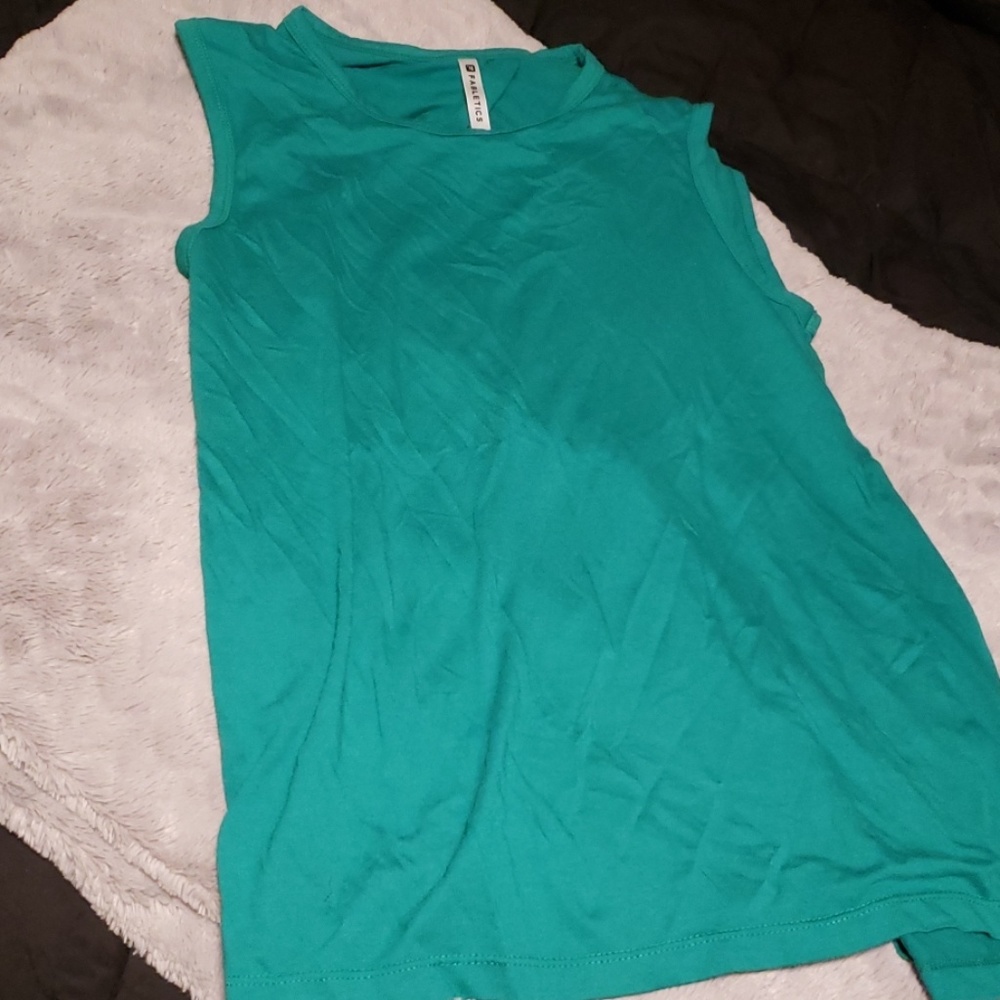 Fabletics green tank with cut out back!